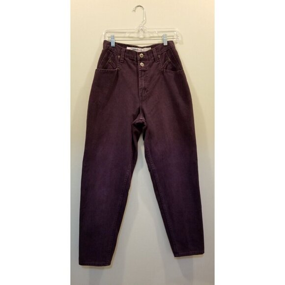 Women's Vintage ZENA High‎ Waisted Purple Denim Jeans Tapered Leg Waist 26" USA - Picture 1 of 8